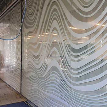 Privacy film on glass